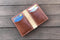 Vertical 6 Pocket | Buck Brown Wallet